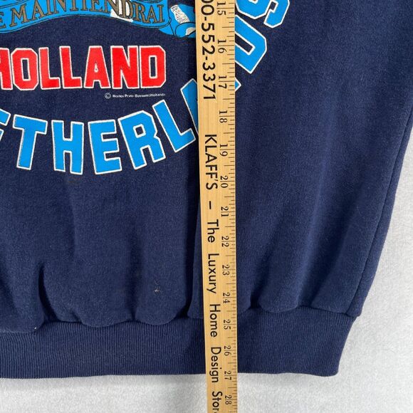 ROYAL DUTCH COLLEGE Sweatshirt Mens L HOLLAND NETHERLANDS Fleece Pullover Blue - Picture 12 of 13